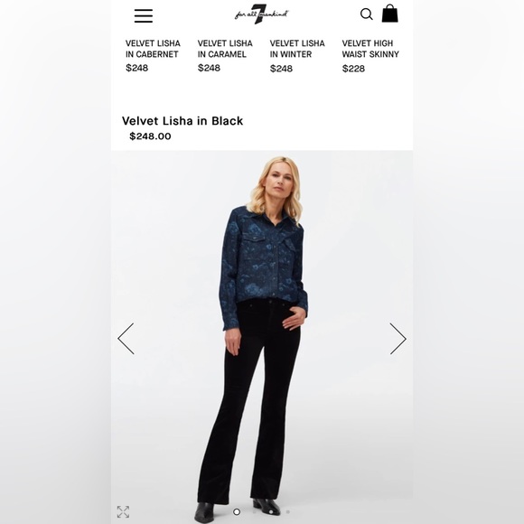 🇺🇸 MADE IN USA 7 For All Mankind Velvet Lisha skinny bootcut jeans - Picture 8 of 8